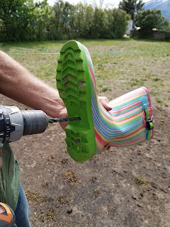 Turn rain boots into garden planters.