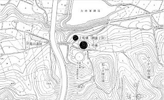 平尾山遺跡と2号墳調査地 （縮尺：5,000分の1）