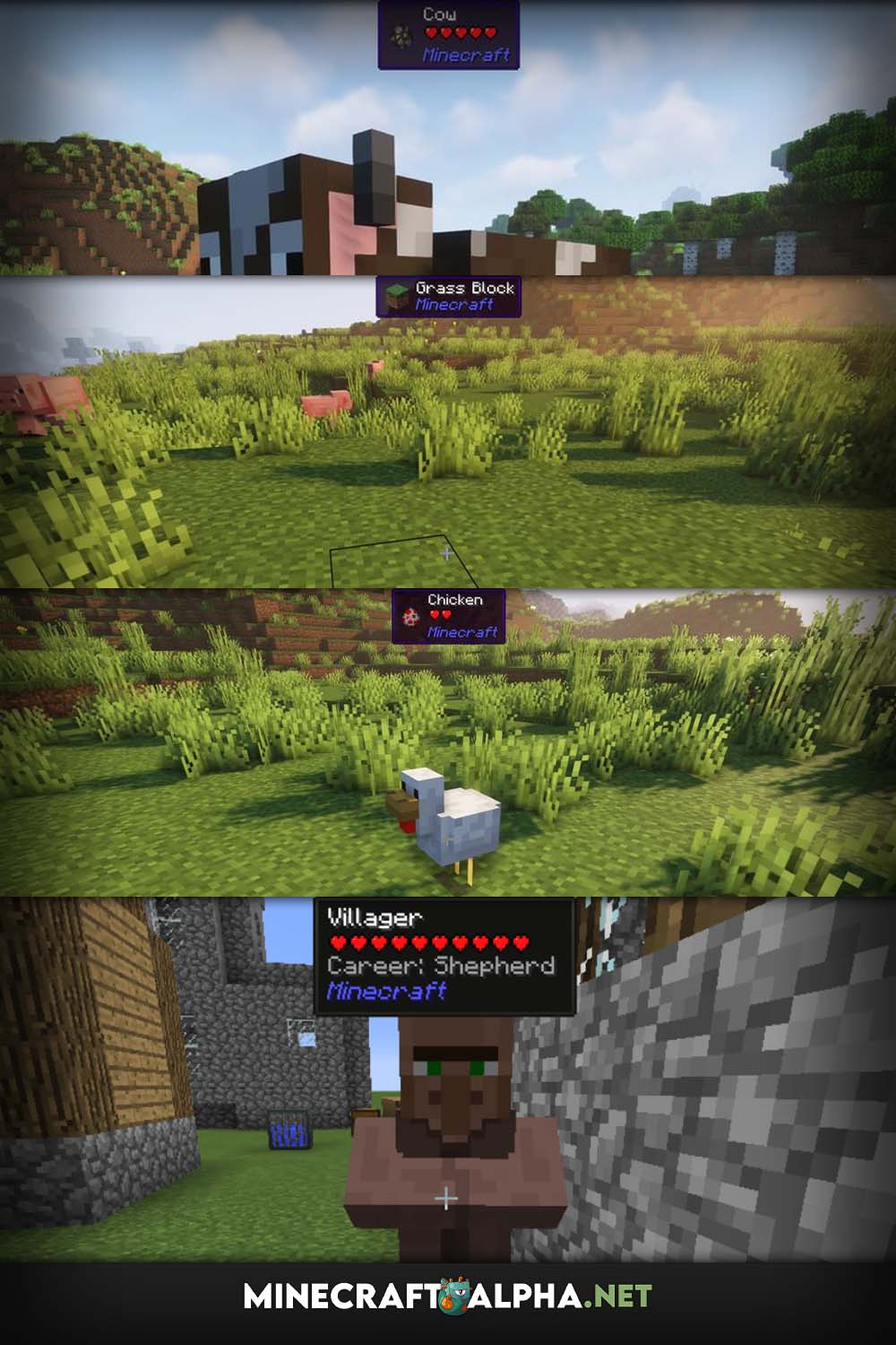 WTHIT Mod [1.19, 1.18.2] (Mob Lives And Names For Minecraft)