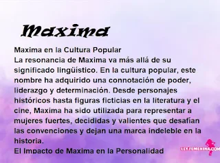 ▷ Significado del nombre Maxima