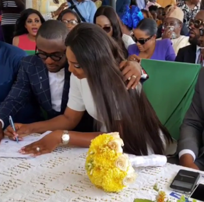 Lilian Esoro and Husband Ubi Franklin wed at Ikoyi Registry 7