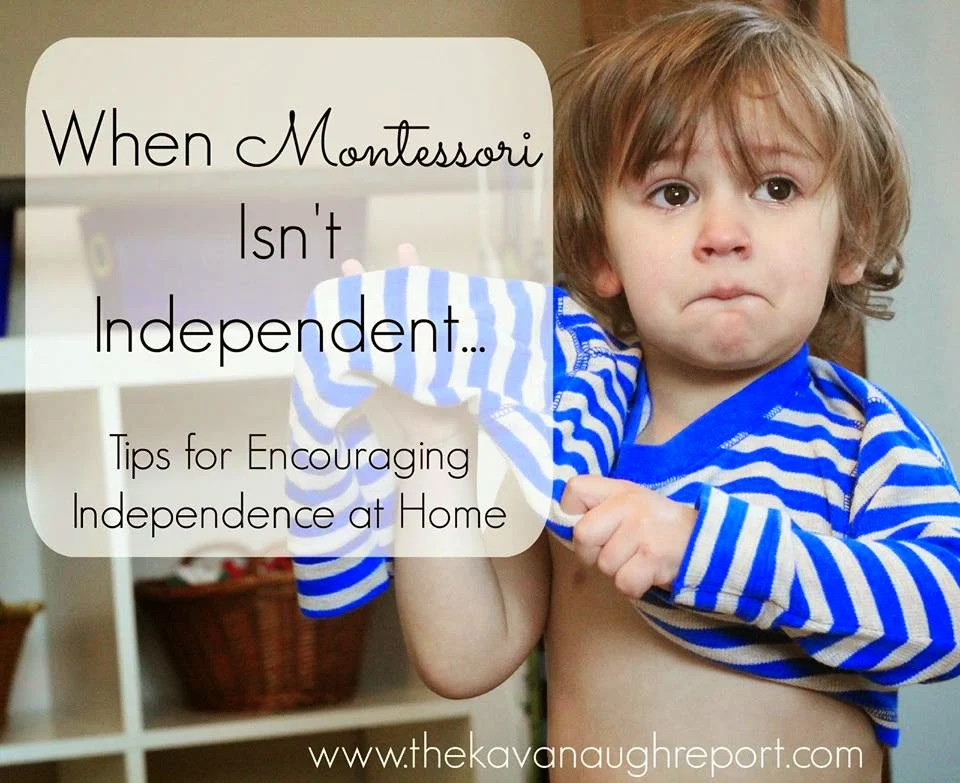 5 things to consider if your child is struggling with independence. Here are some Montessori thoughts on how to encourage independence at home.