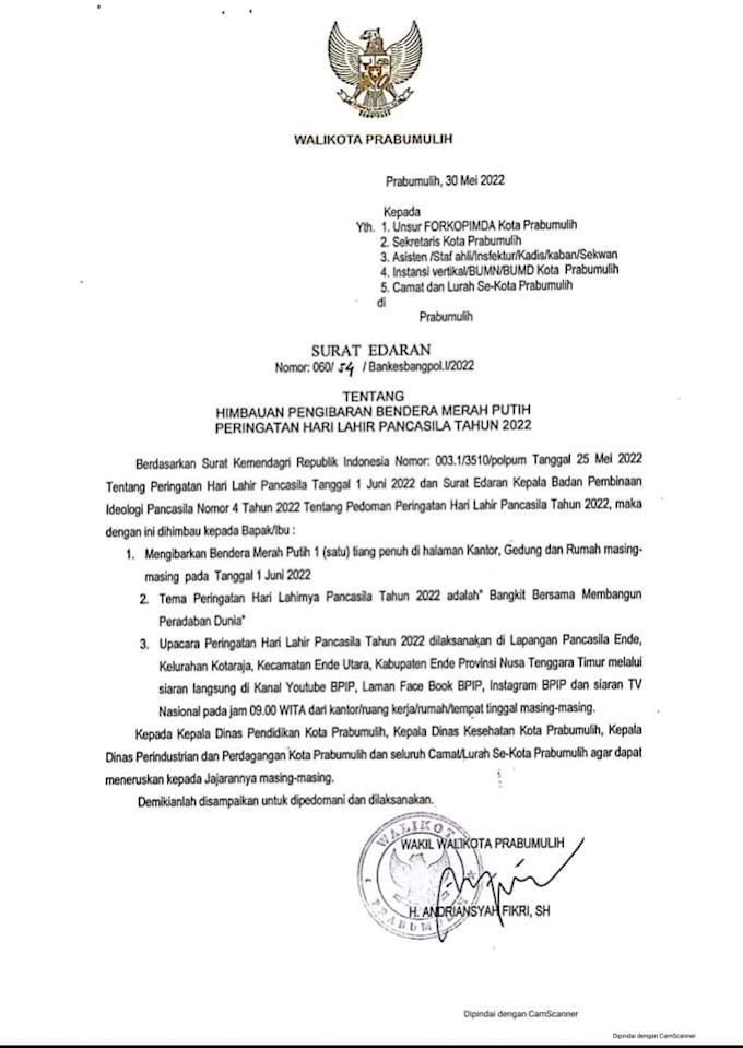 Prabumulih, 1 Juni 2022