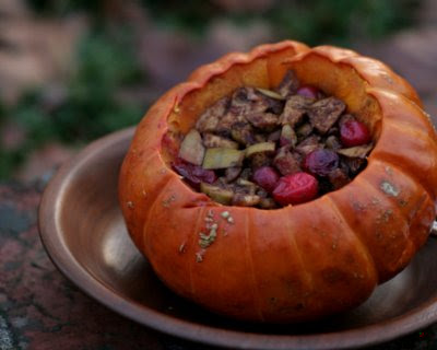 Stuffed Pumpkin with Apple & Cranberry