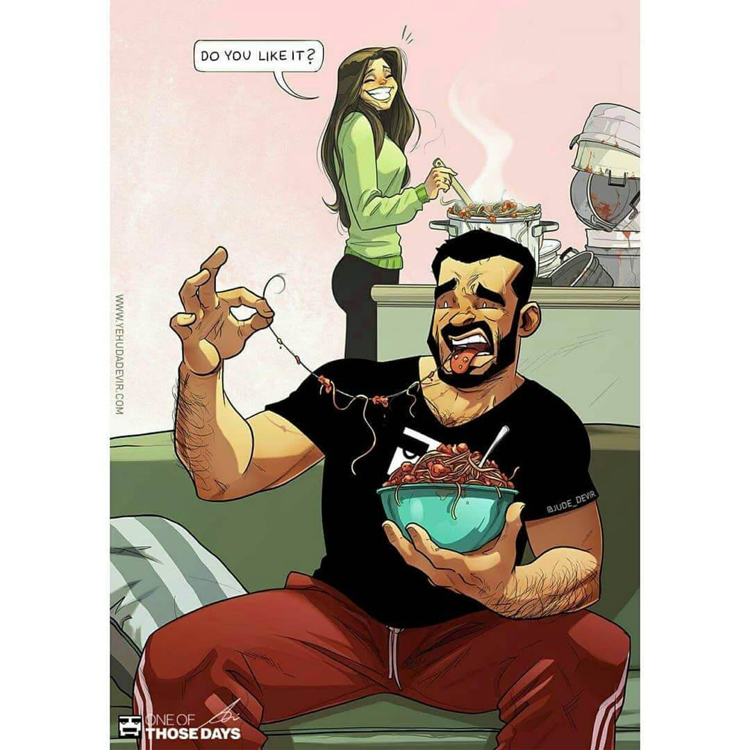 70 Fascinating Illustrations Of A Married Couple's Everyday Life