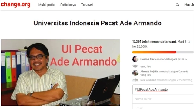 Woww... Petisi Online UI Pecat Ade Armando Tembus 17.300 dan Terus Bertambah