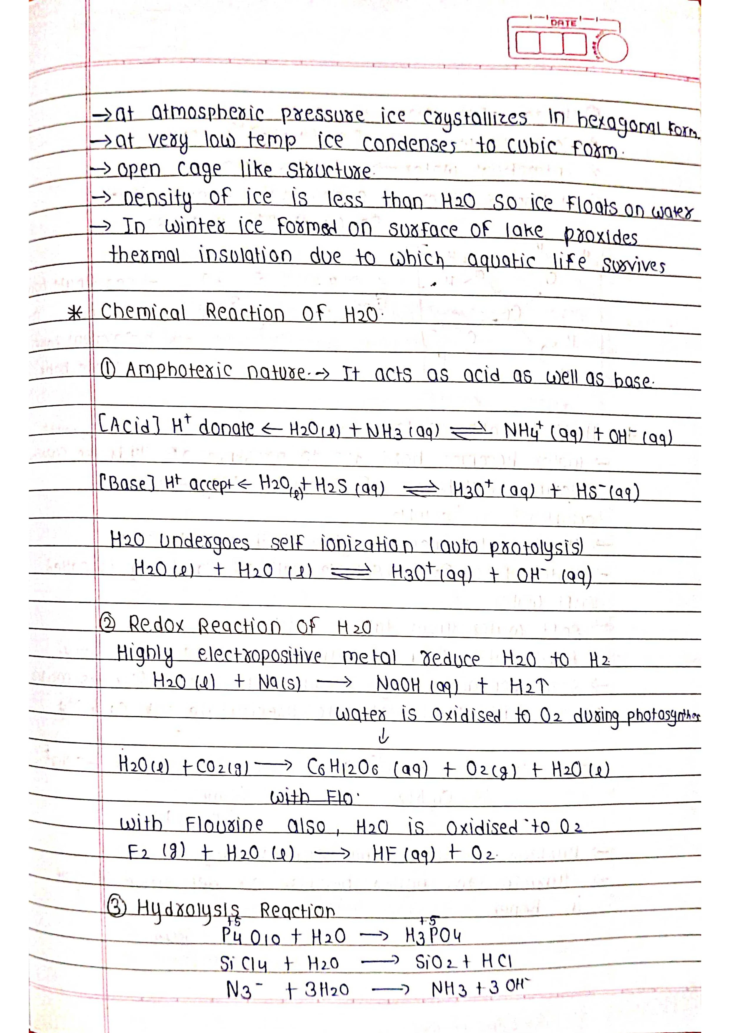 Hydrogen - Chemistry Short Notes 📚