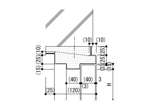 4-22-2　鋼製建具枠 断面