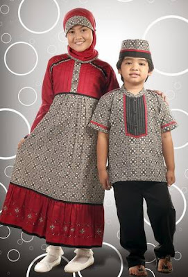 model baju batik muslim anak elegan