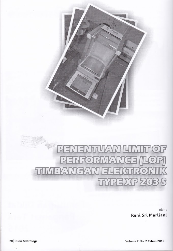 Penentuan Limit Of Performance (LOP) timbangan elektronik type XP 203 S
