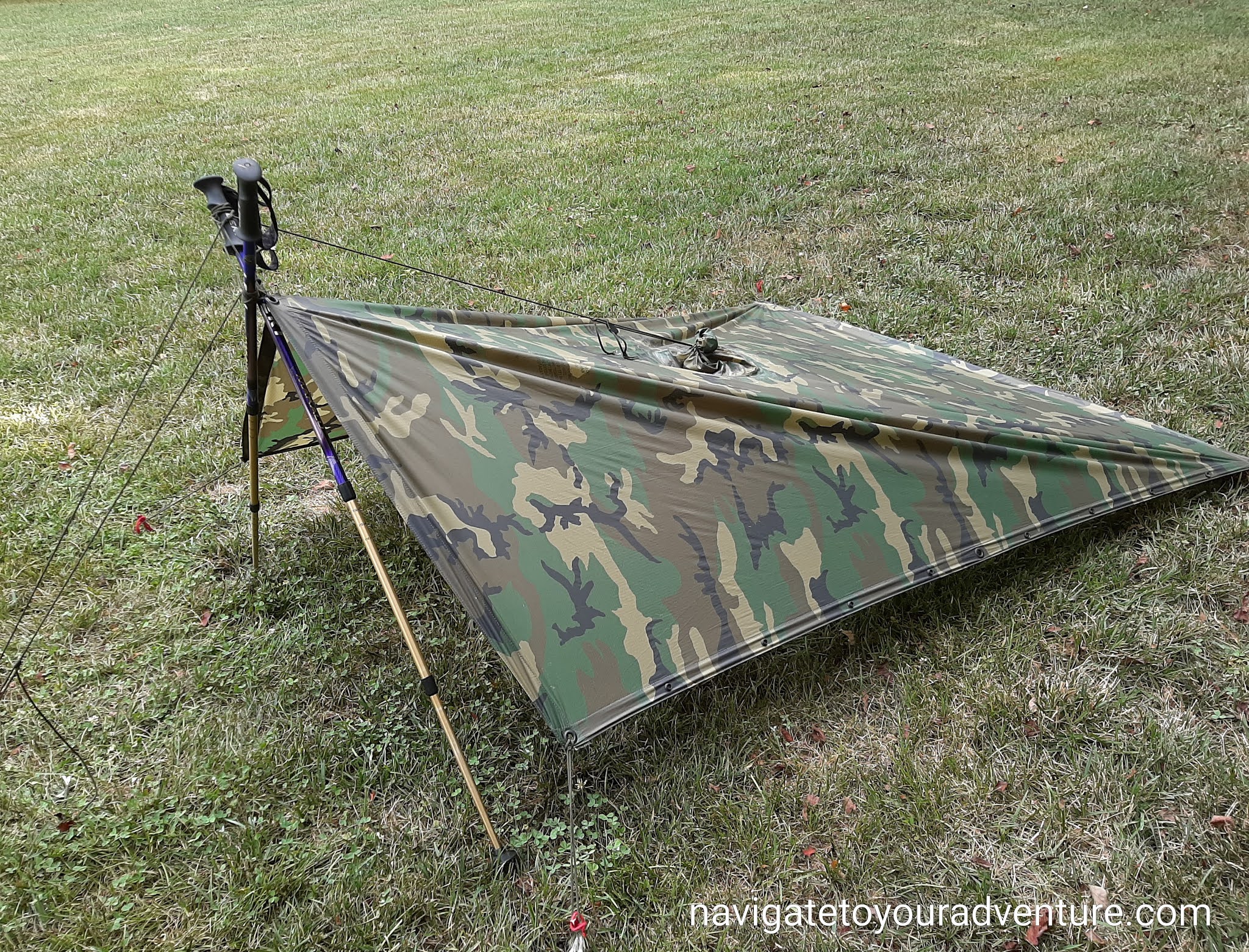 Military Poncho Shelter Configurations using Trekking Poles