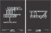 Airport Runway Screenprints from Nomo Design Shop.black and white art with . (atl and lhr nomo design shop)