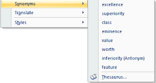choose synonyms in ms office