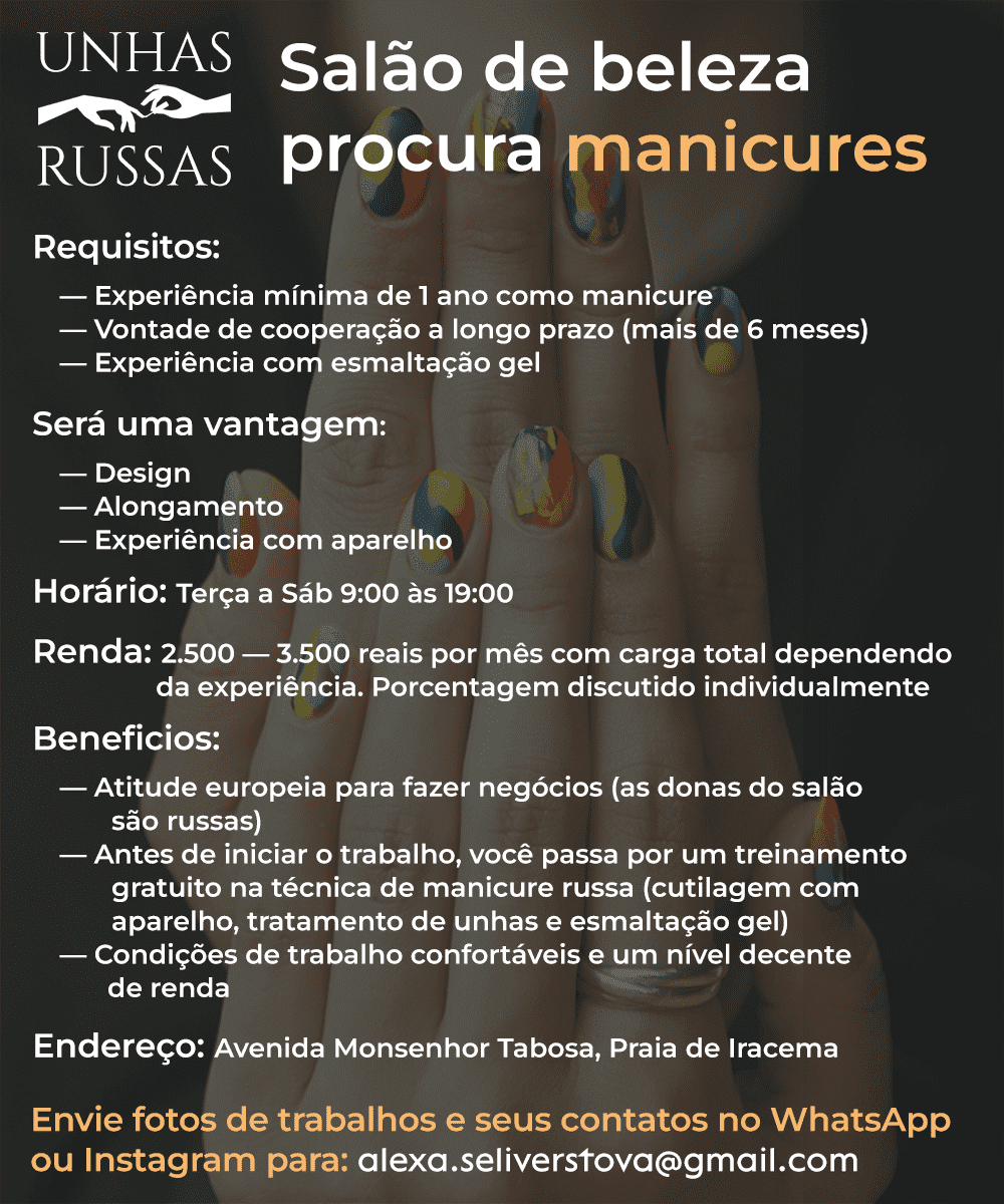 Vaga de Manicure em Fortaleza/Ce