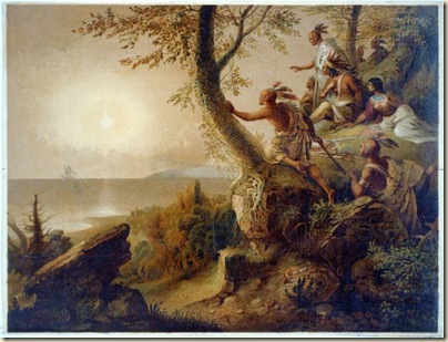 Tableau de  Colton, Zahm & Roberts d'après Chapman, Pocahontas sauvant John Smith