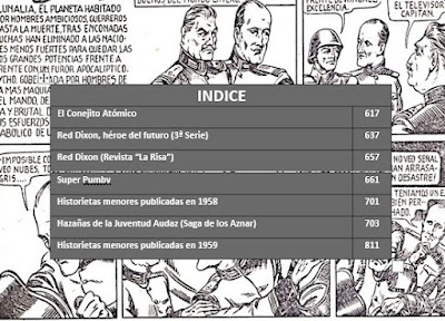 Índice tomo XXV "Cuadernos Historieta Española