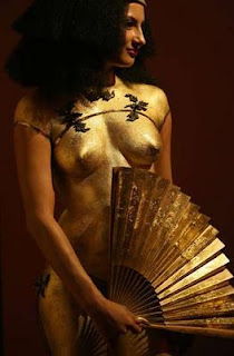 Gold Body Painting on Women Area 2