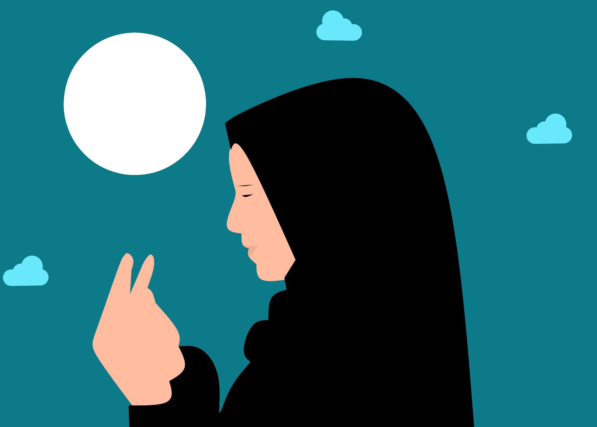 Muslim woman praying graphic design