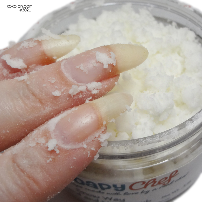 xoxoJen's swatch of The Soapy Chef Snow Way hand and nail scrub