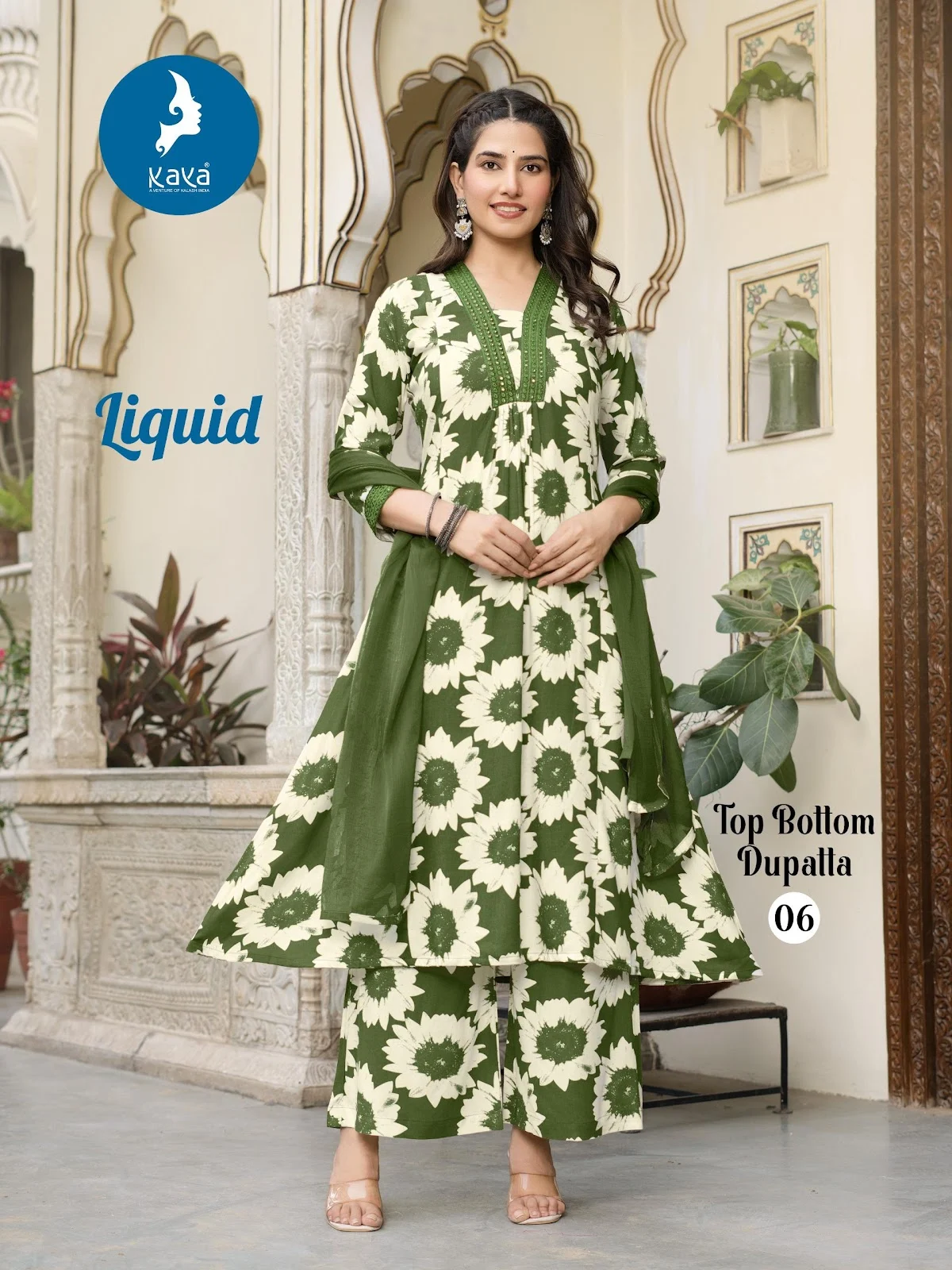 Liquid Kaya Reyon Readymade Anarkali Suits