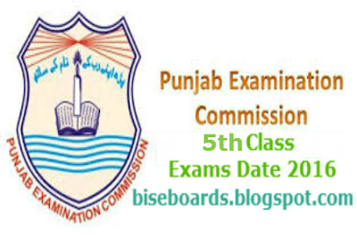 Punjab Examination Commission PEC 5th Class Exams Date 2016