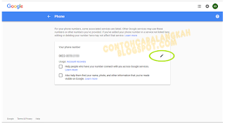 Cara ganti nomor telepon Gmail