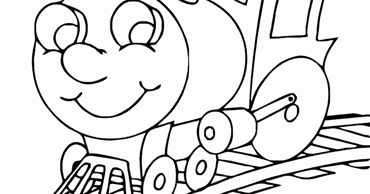 Mewarnai Gambar Kereta  Api  Versi Kartun  Contoh Anak PAUD