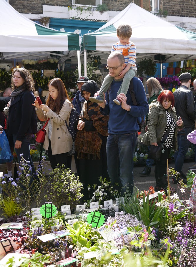 Plant shopping at Columbia Road flower market in April by Alexis www.somethingimade.co.uk