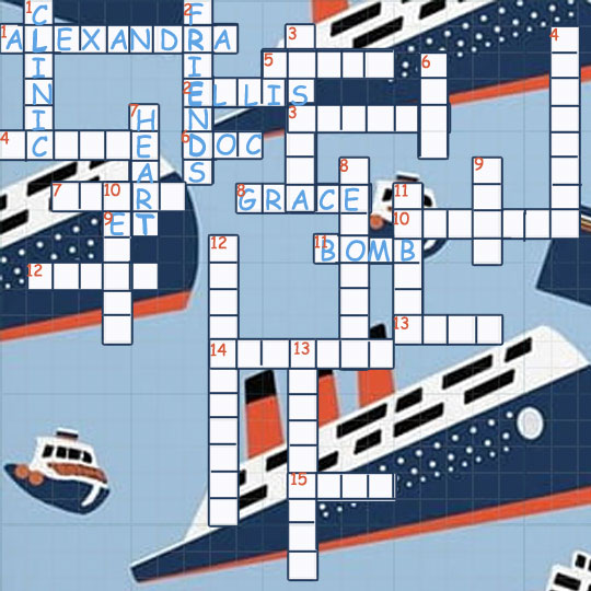 Greys Anatomy #AtoZChallenge Crossword Puzzle grid by JamieWriter