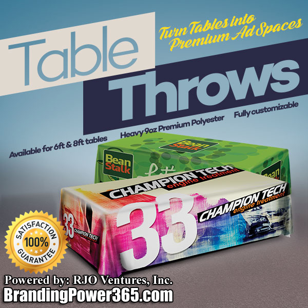 You Can Order Table Covers With Us! Table Throws and Table Runners Available (BrandingPower365.com)