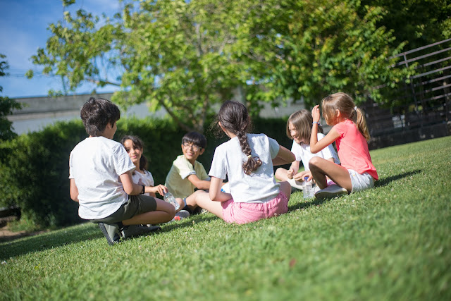 children-playing-field-park-group