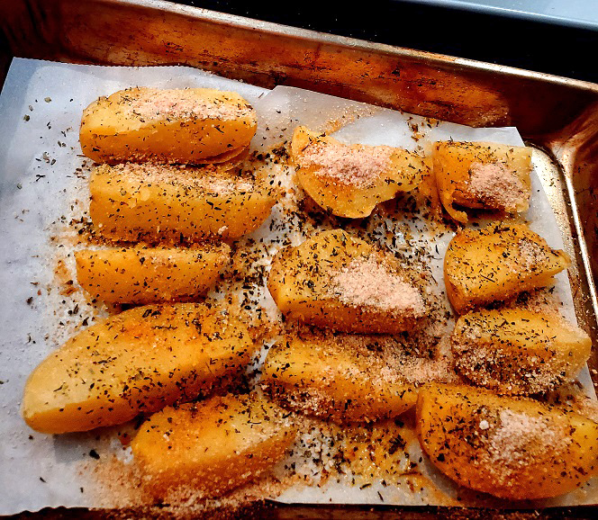 wedged baked Parmesan potatoes