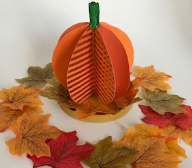 How to make a cardboard pumpkin center piece for Autumn