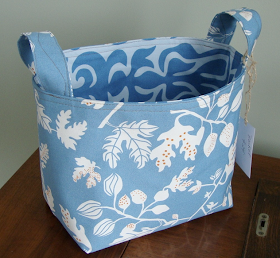 blue fabric bucket