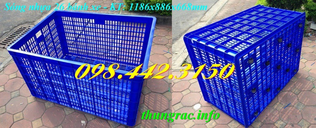 Thùng nhựa 26 bánh xe