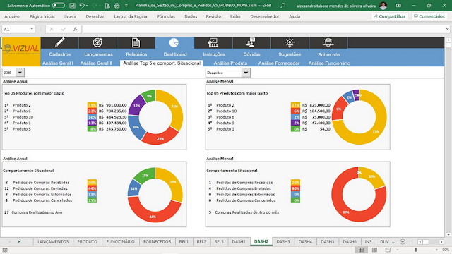Planilha de Gestão de Compras e Pedidos em Excel