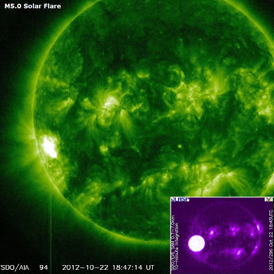 Llamarada solar clase M5.0. 22 de Octubre 2012