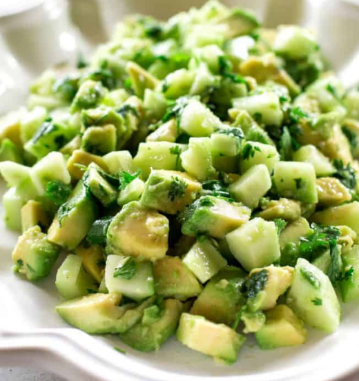 AVOCADO CUCUMBER SALAD #vegetarian #cucumber #salad #avocado #easy