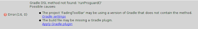 Error DSL Method Not Found runProguard()