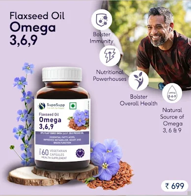 Omega 3,6,9 | Flaxseed Oil Capsules, 60 Vegetarian Capsules | 500mg