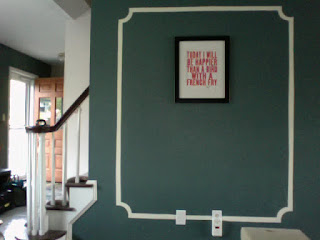 How the first wall with faux moulding turned out!