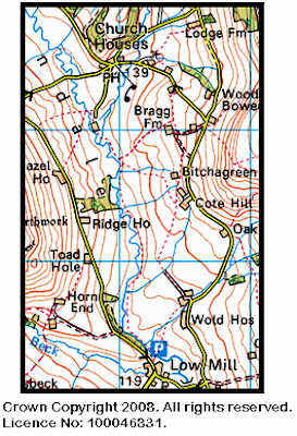 Map showing the location of the Farndale Daffodil Walk