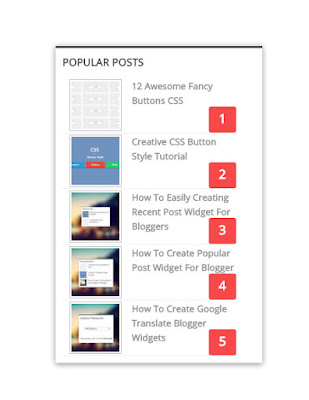 Popular Post Blogger Widget Style Numbered