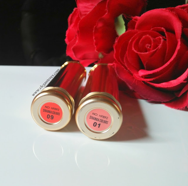 Sivanna Colors 24h Long Lasting Moist Lipstick 01 and 09