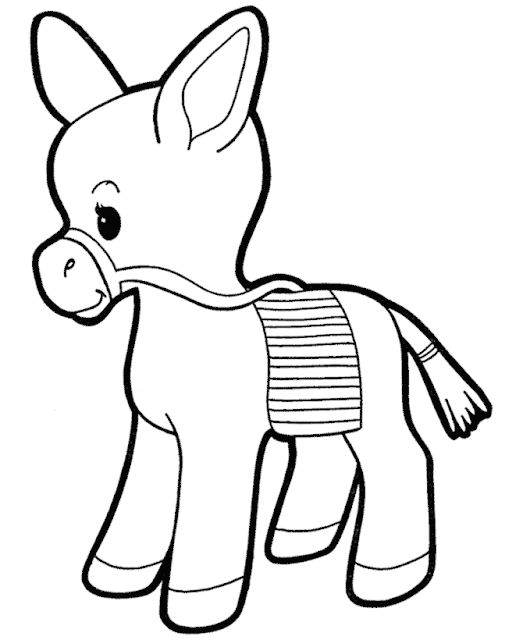 Donkey coloring pages for kids printable