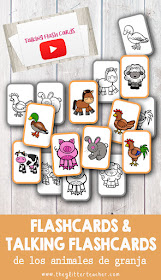 Tarjetas de vocabulario y Talking Flash cards de los animales de granja