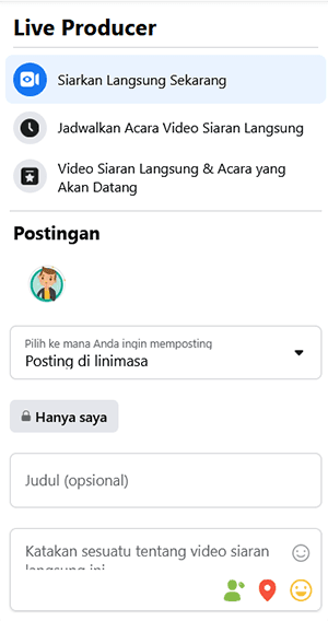 Pengaturan Live Streaming Facebook