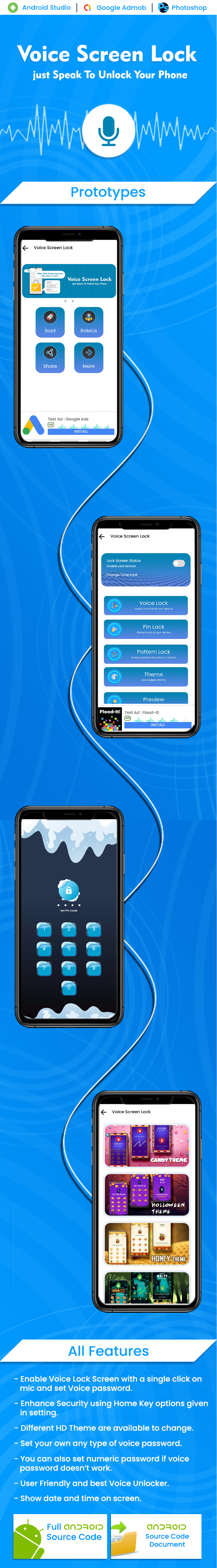 Voice Screen Lock - Voice Screen | Voice Screen Lock | Android App | Admob Ads - 1