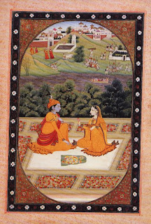 Folio from a Baramasa Series: Krishna and Radha on a Terrace