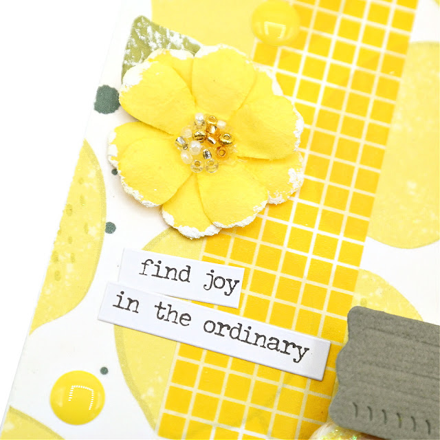 Sunny Yellow Lemonade Tag with Lemons Flowers Enamel Dots Washi Tape and a Sentiment Sticker